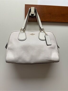 Coach Authentic Nolita Pebbled Leather Satchel in Off-White/Cream